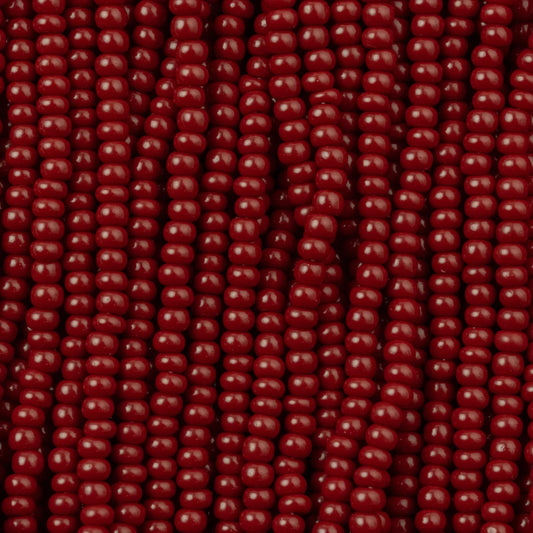 Czech Seed Beads, 11/0 – Opaque Dark Red (strung)