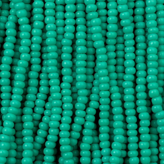 Czech Seed Beads, 11/0 – Opaque Green Turquoise (strung)