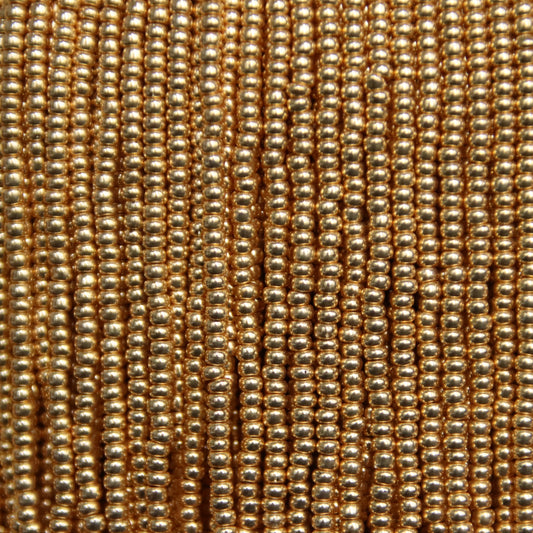 Czech Seed Beads, 11/0 – Metallic Gold (strung)