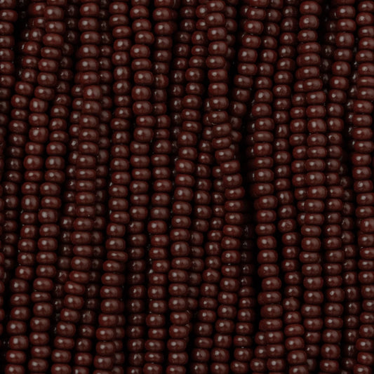Czech Seed Beads, 11/0 – Opaque Dark Brown (strung)