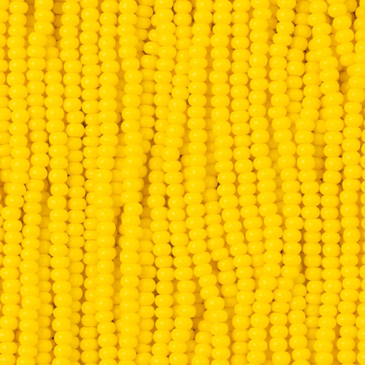 Czech Seed Beads, 11/0 – Opaque Light Yellow (strung)