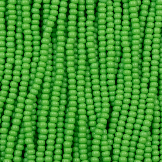 Czech Seed Beads, 11/0 – Opaque Light Green (strung)