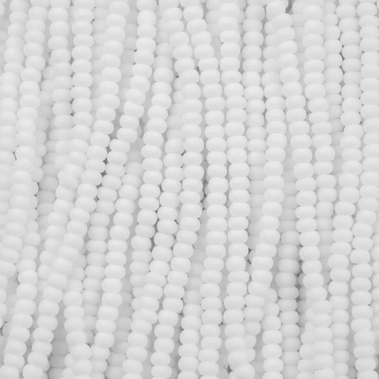 Czech Seed Beads, 11/0 – Opaque Matt White (strung)