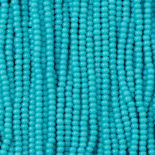 Czech Seed Beads, 11/0 – Opaque Medium Turquoise (strung)