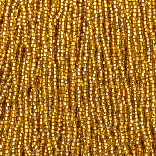 Czech Seed Beads, 11/0 – Silverlined Gold (strung)