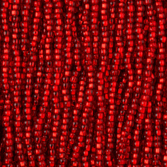 Czech Seed Beads, 11/0 – Silverlined Light Red (strung)