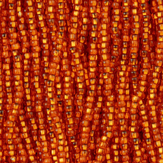 Czech Seed Beads, 11/0 – Silverlined Orange (strung)