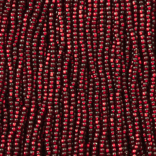 Czech Seed Beads, 11/0 – Silverlined Dark Red (strung)