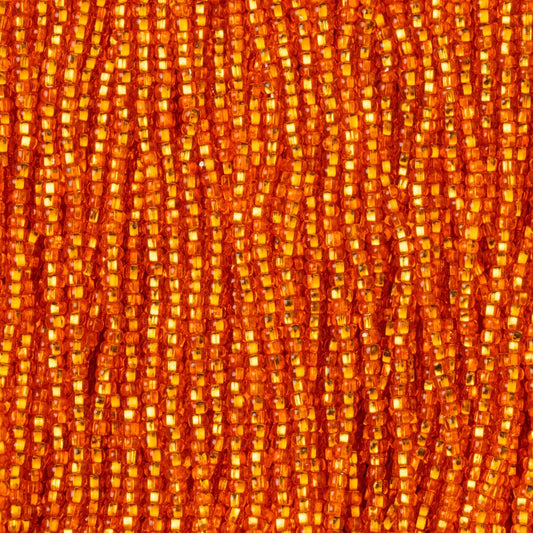 Czech Seed Beads, 11/0 – Silverlined Light Orange (strung)