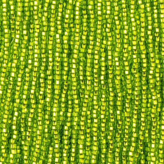 Czech Seed Beads, 11/0 – Silverlined Peridot (strung)