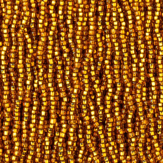 Czech Seed Beads, 11/0 – Silverlined Brown (strung)