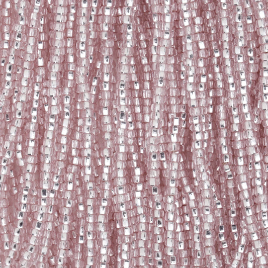 Czech Seed Beads, 11/0 – Silverline Dyed PInk Crystal (strung)