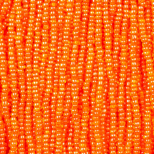 Czech Seed Beads, 11/0 – Colourlined Jonquil Orange Lined (strung)