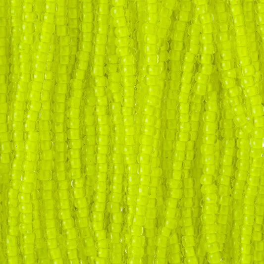 Czech Seed Beads, 11/0 – Transparent Neon Yellow (strung)