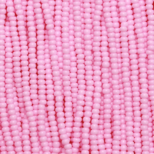 Czech Seed Beads, 11/0 – Solgel Chalk Pink (strung)