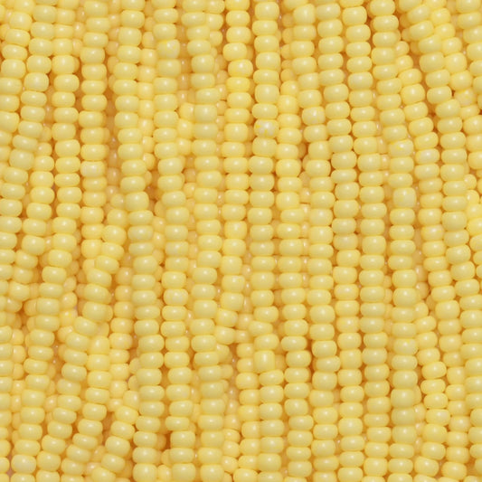 Czech Seed Beads, 11/0 – Solgel Chalk Yellow (strung)