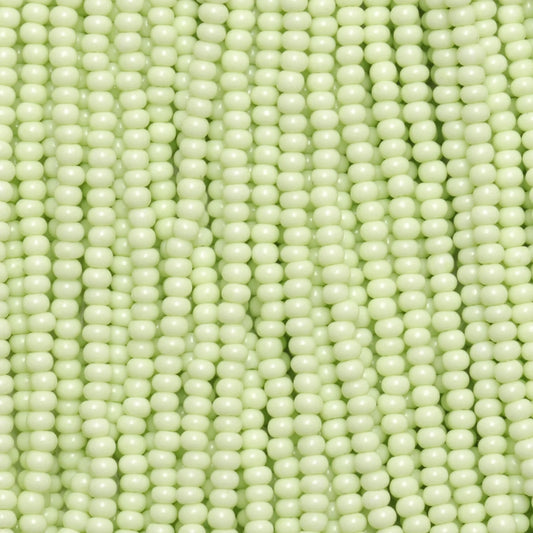 Czech Seed Beads, 11/0 – Solgel Chalk Green (strung)