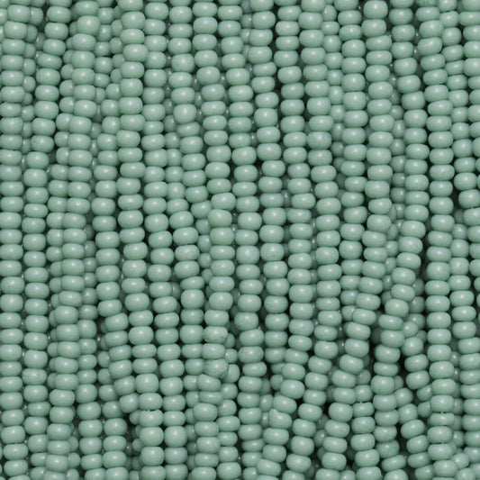 Czech Seed Beads, 11/0 – Solgel Chalk Green (strung)