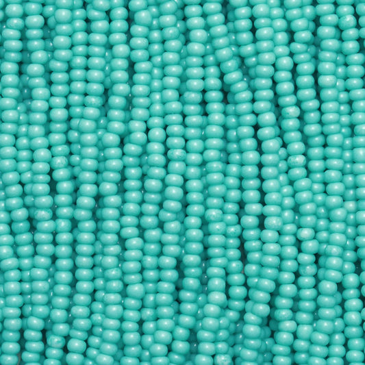 Czech Seed Beads, 11/0 – Solgel Chalk Green (strung)