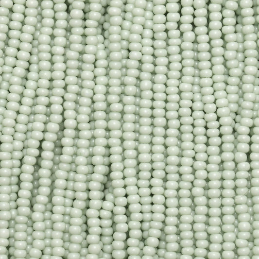 Czech Seed Beads, 11/0 – Solgel Chalk Green 3 (strung)