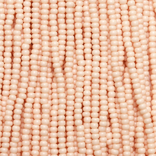 Czech Seed Beads, 11/0 – Solgel Chalk Peach Cream (strung)