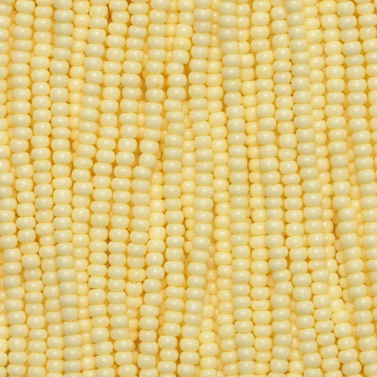 Czech Seed Beads, 11/0 – Solgel Chalk Yellow (strung)