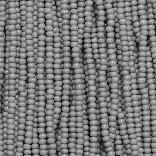 Czech Seed Beads, 11/0 – Solgel Chalk Grey (strung)