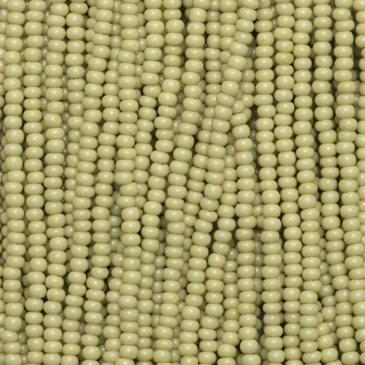 Czech Seed Beads, 11/0 – Solgel Chalk Yellow Green (strung)