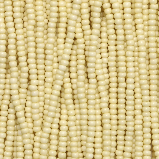 Czech Seed Beads, 11/0 – Solgel Chalk Yellow (strung)