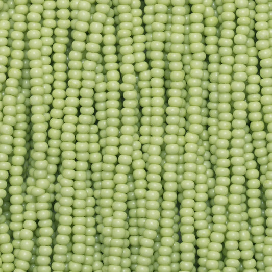 Czech Seed Beads, 11/0 – Solgel Chalk Yellow Green (strung)
