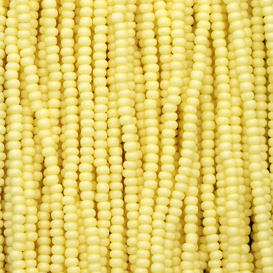 Czech Seed Beads, 11/0 – Solgel Chalk Lemon Yellow (strung)