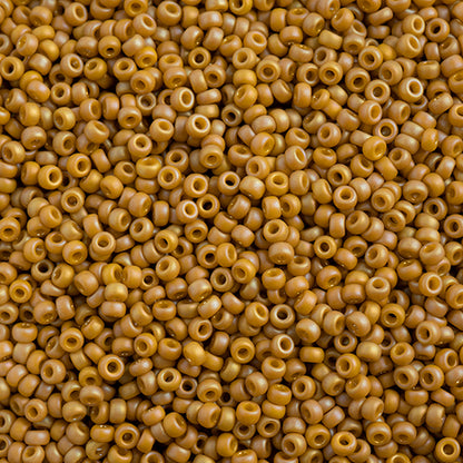 MIYUKI SEED BEAD 11/0 FROSTED GLAZED/ RAINBOW YELLOW MUSTARD MATTE AB