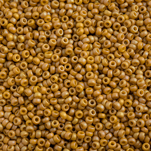 MIYUKI SEED BEAD 11/0 FROSTED GLAZED/ RAINBOW YELLOW MUSTARD MATTE AB