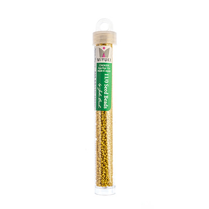 MIYUKI SEED BEAD 11/0 FROSTED GLAZED/ RAINBOW YELLOW MATTE AB