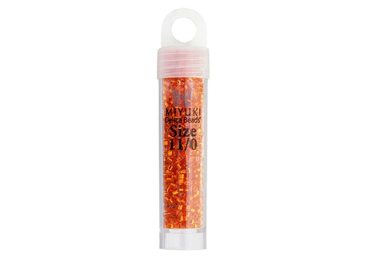 Silverlined Orange Delica 11/0 DB-45 - Turtle Island Beads And Silver