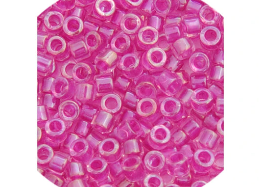 Light Fushia AB Lined-Dyed Delica 11/0 DB-74 - Turtle Island Beads And Silver