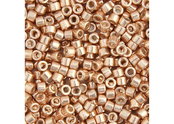 Apricot Gold Opaque Glavanized-Dyed Delica 11/0 DB-411 - Turtle Island Beads And Silver