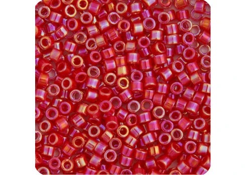 Red Opaque AB Delica 11/0 DB-162 - Turtle Island Beads And Silver