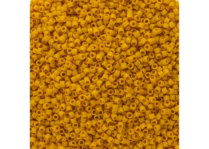 Frosted Glazed Yellow Canary Matte Delica 11/0 DB-2284 - Turtle Island Beads And Silver