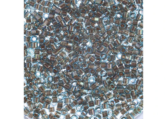 Fancy Lined Light Teal Silver 11/0