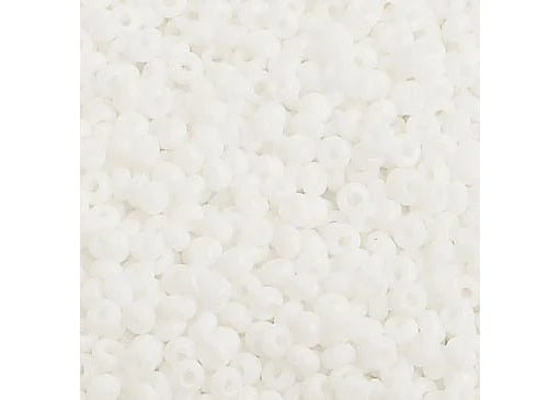 CZECH SEED BEADS 10/0 OPAQUE WHITE 25g VIAL