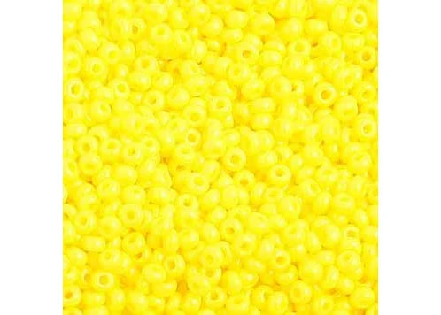CZECH SEED BEADS 10/0 OPAQUE LEMON YELLOW 25g VIAL