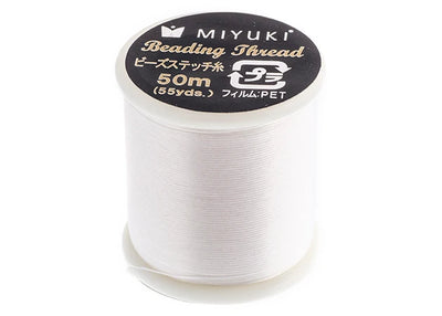 MIYUKI NYLON BEADING THREAD B WHITE (50M) - Turtle Island Beads And Silver