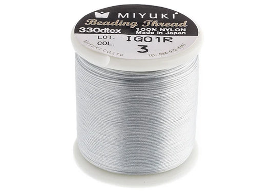 Miyuki Nylon Beading Thread b Silver (50m)