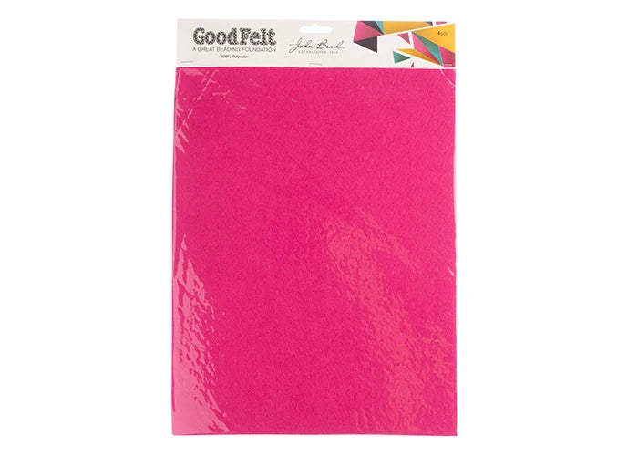 GOODFELT BEADING FOUNDATION 1.5MM 8.5X11IN 4PCS PINK