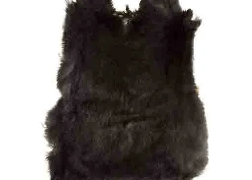 RABBIT FUR SKIN - BLACK APX 15X15IN