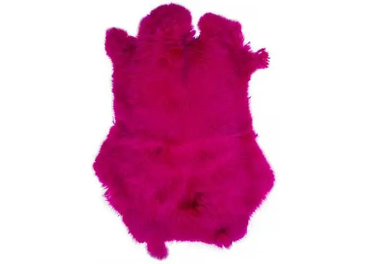 RABBIT FUR SKIN - MEDIUM GRADE APX 11X15IN DYED FUCHSIA