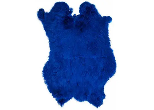 RABBIT FUR SKIN - MEDIUM GRADE APX 11X15IN DYED BLUE