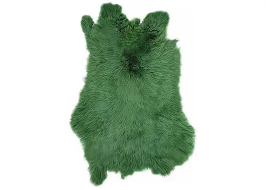 RABBIT FUR SKIN - MEDIUM GRADE APX 11X15IN DYED GREEN