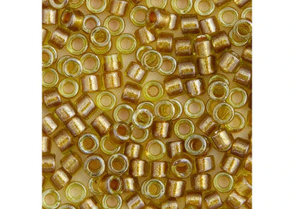 MIYUKI DELICA 11/0 GOLD HONEY SPARKLE CHARTREUSE LINED DB-909